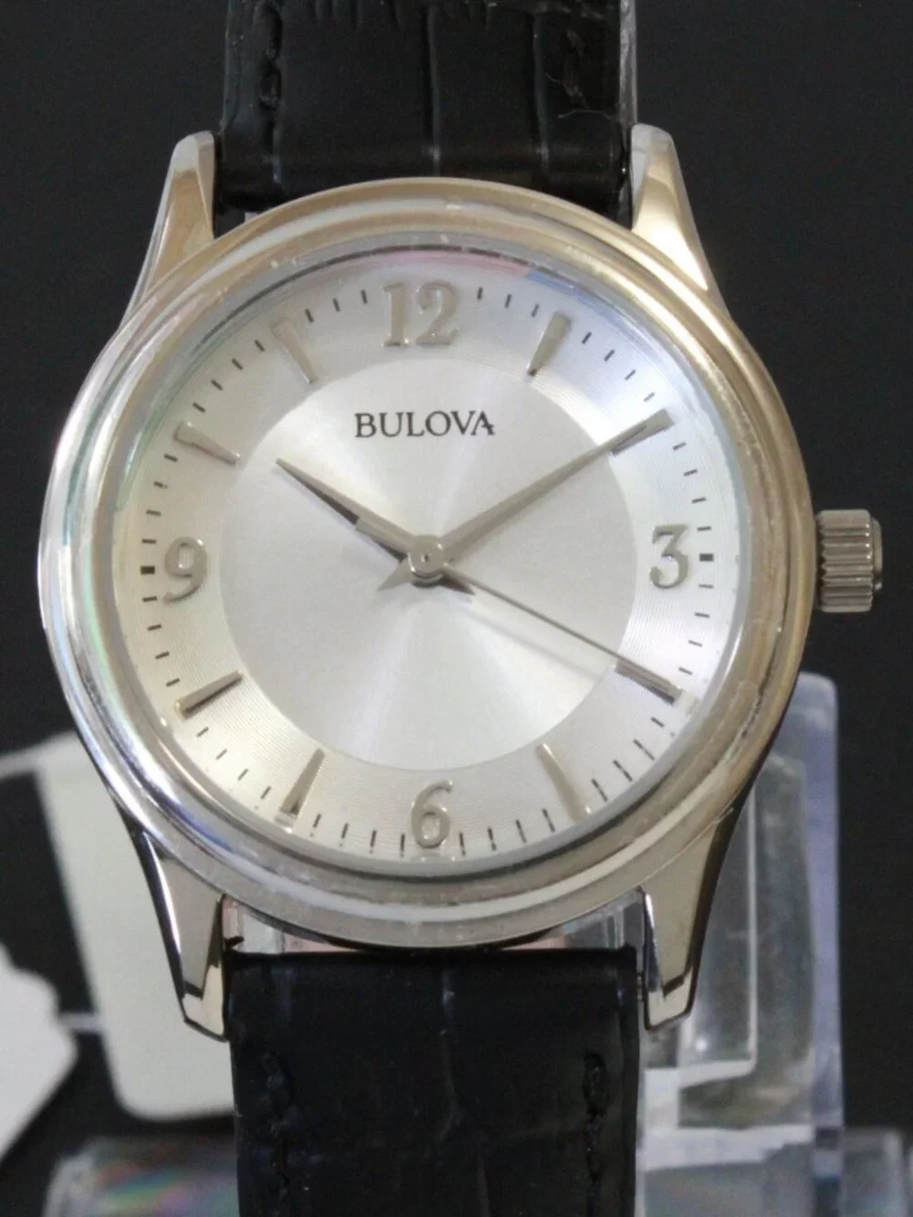 Bulova Ladies Corporate Dress Watch Black Leather 30mm